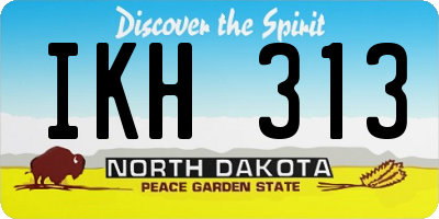 ND license plate IKH313