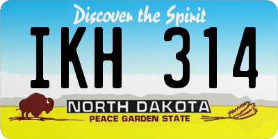 ND license plate IKH314
