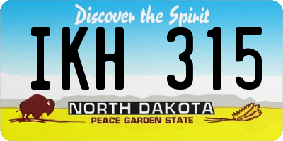 ND license plate IKH315