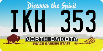 ND license plate IKH353