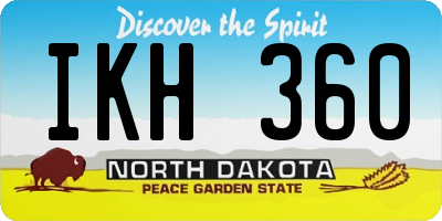 ND license plate IKH360