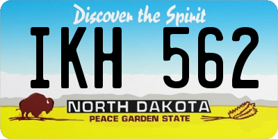 ND license plate IKH562