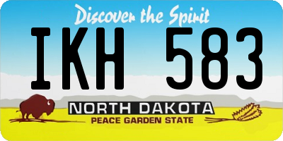 ND license plate IKH583