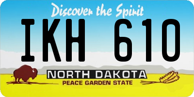 ND license plate IKH610