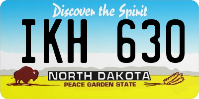 ND license plate IKH630
