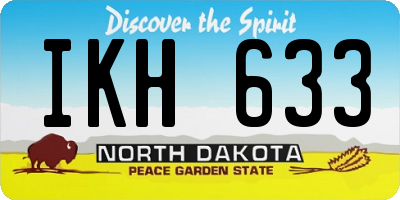 ND license plate IKH633