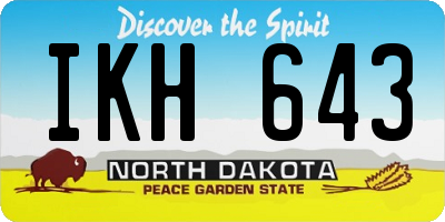 ND license plate IKH643