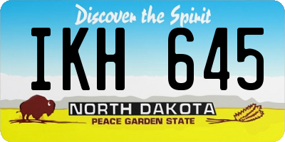 ND license plate IKH645