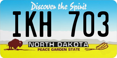 ND license plate IKH703