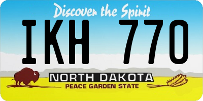 ND license plate IKH770