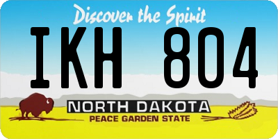 ND license plate IKH804