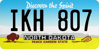 ND license plate IKH807