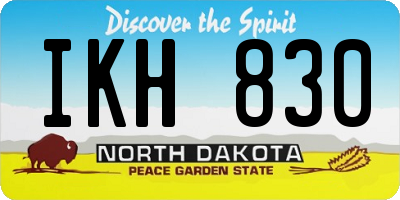 ND license plate IKH830