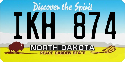ND license plate IKH874