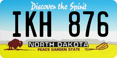 ND license plate IKH876