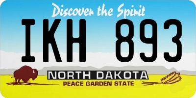 ND license plate IKH893