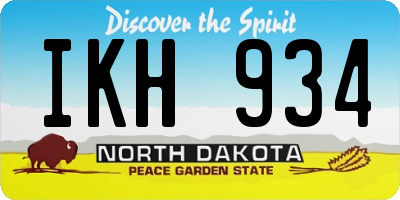 ND license plate IKH934