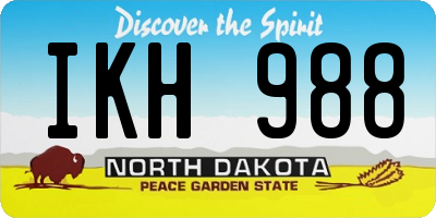 ND license plate IKH988