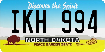 ND license plate IKH994