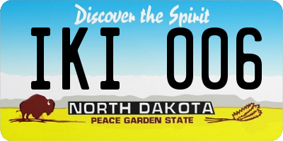 ND license plate IKI006