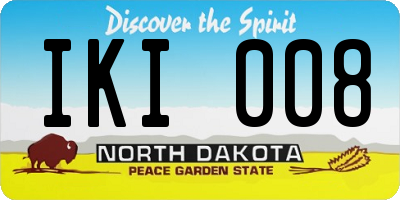 ND license plate IKI008