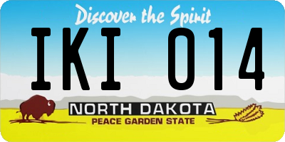 ND license plate IKI014