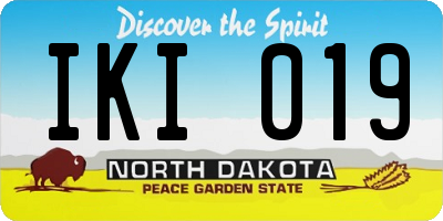 ND license plate IKI019