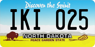 ND license plate IKI025