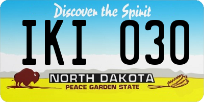 ND license plate IKI030