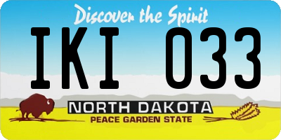 ND license plate IKI033