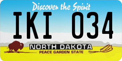 ND license plate IKI034