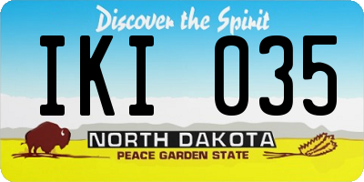 ND license plate IKI035