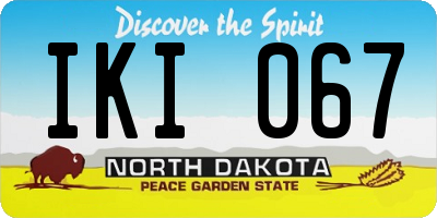 ND license plate IKI067