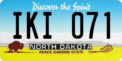 ND license plate IKI071