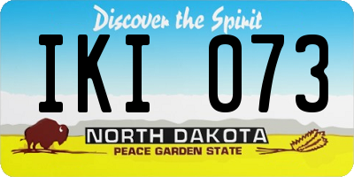 ND license plate IKI073