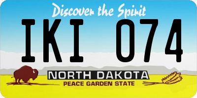 ND license plate IKI074