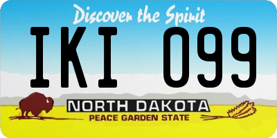 ND license plate IKI099