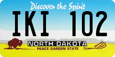 ND license plate IKI102