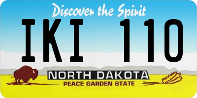 ND license plate IKI110