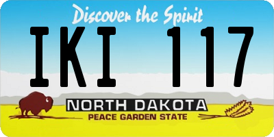 ND license plate IKI117