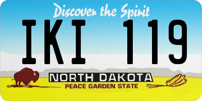 ND license plate IKI119