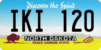 ND license plate IKI120
