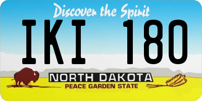 ND license plate IKI180