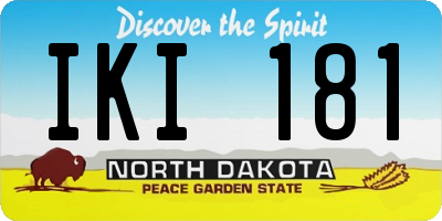 ND license plate IKI181