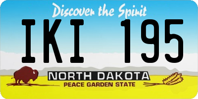 ND license plate IKI195