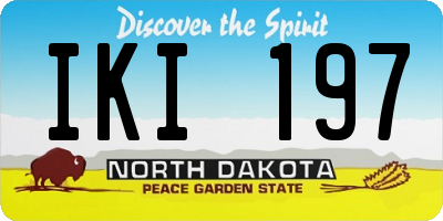 ND license plate IKI197