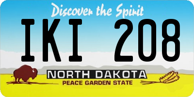 ND license plate IKI208
