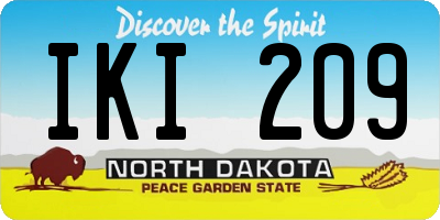 ND license plate IKI209