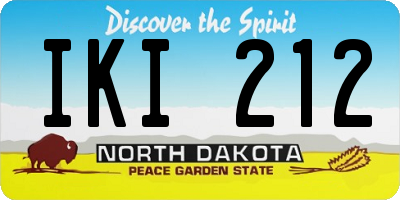ND license plate IKI212