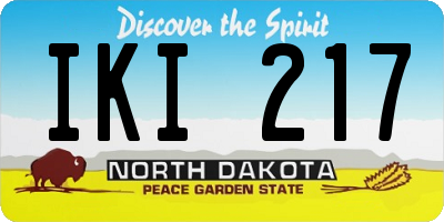 ND license plate IKI217